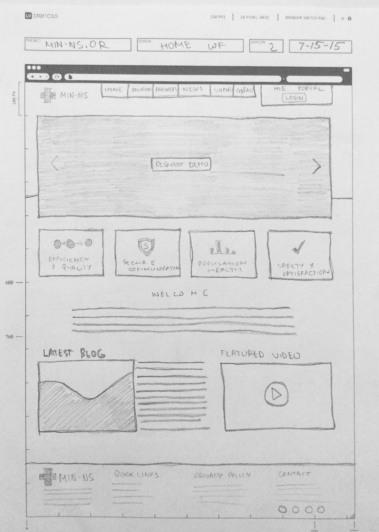 Wireframes sketches